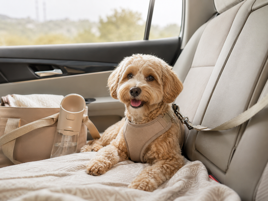 Perro viajando en coche de forma segura y cómoda