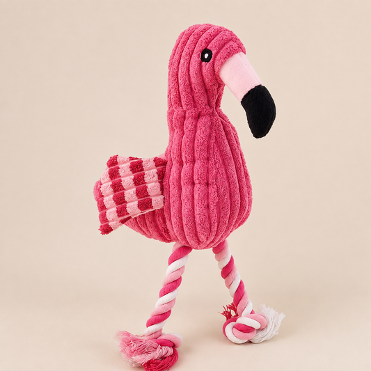 Juguete de peluche con sonido para perros en forma de flamenco
